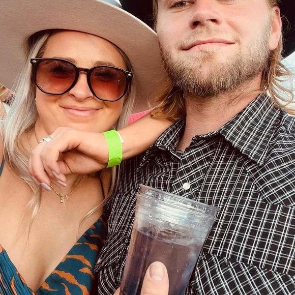 Navy and Orange Patterned Women's Top - Picture 11 of 11